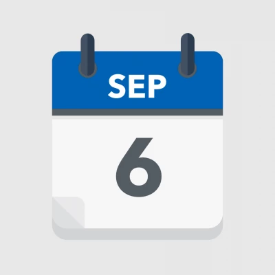 Calendar icon showing 6th September