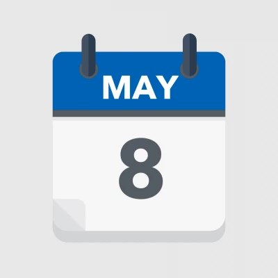 Calendar icon showing 8th May