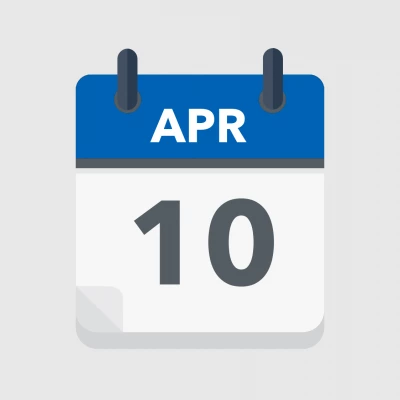 Calendar icon showing 10th April