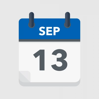 Calendar icon showing 13th September