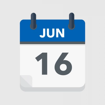 Calendar icon showing 16th June