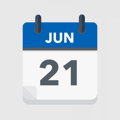 Calendar icon showing 21st June