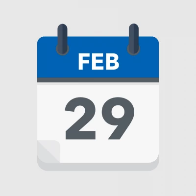 Calendar icon showing 29th February