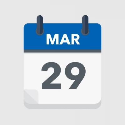 Calendar icon showing 29th March