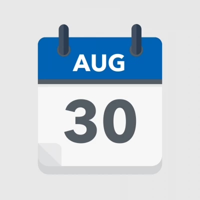 Calendar icon showing 30th August