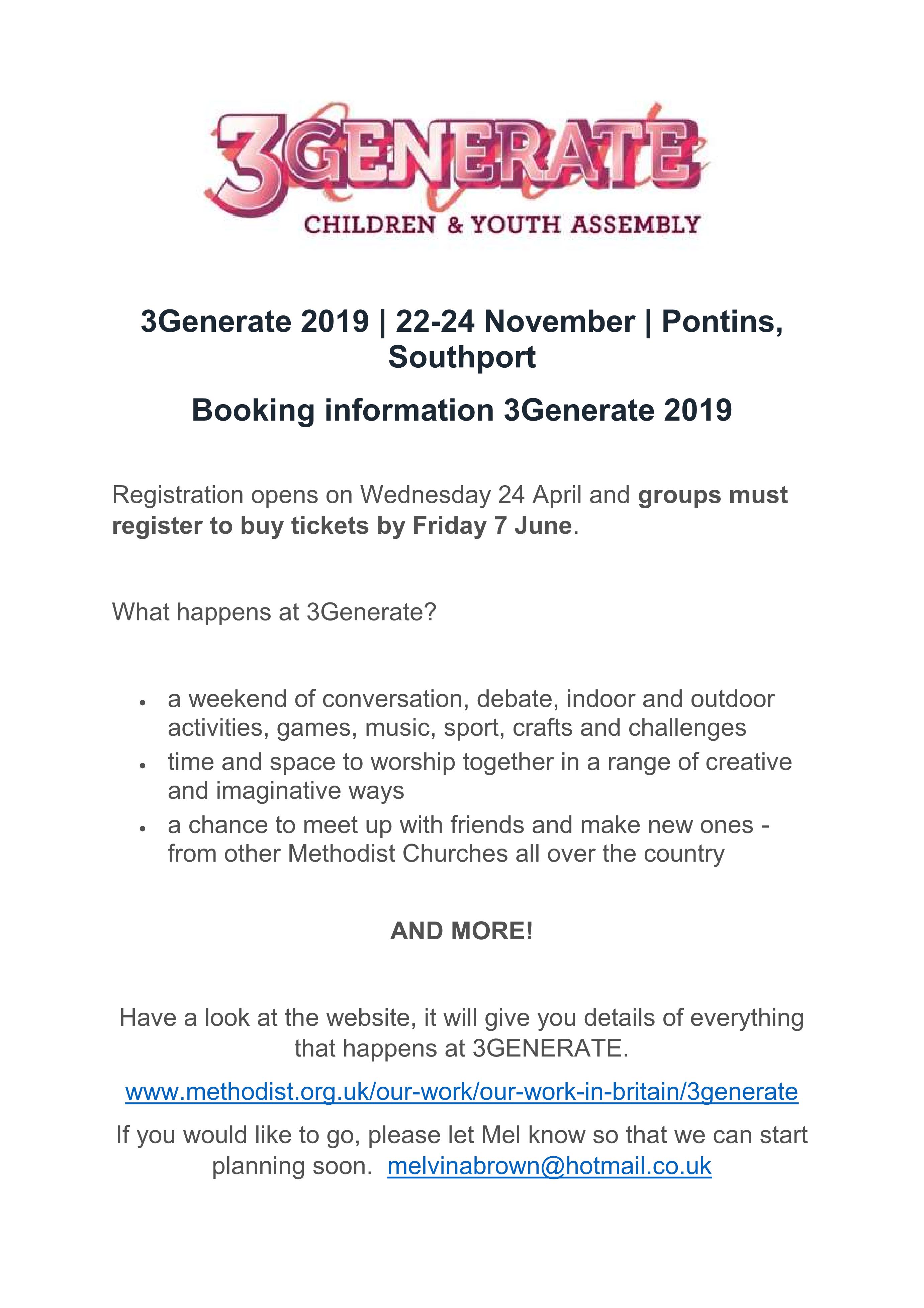 Image: 3Generate 2019 and Youth Assembly